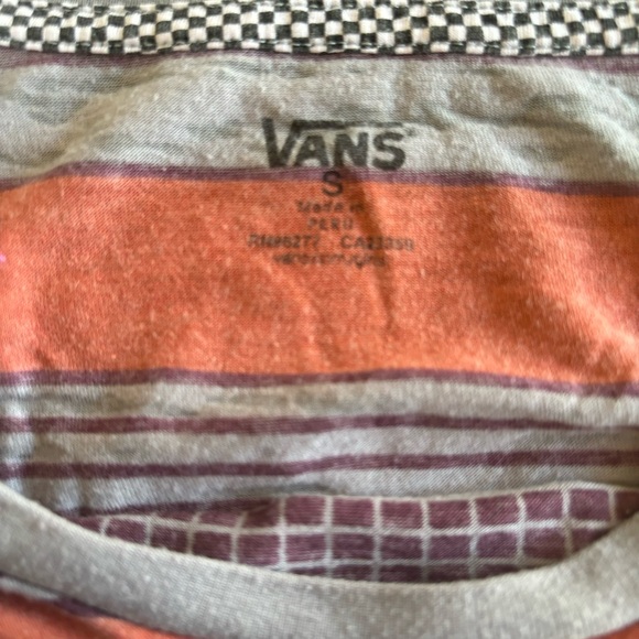 Vans Orange, Gray and Burgundy Striped T-Shirt - Picture 6 of 6